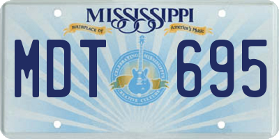 MS license plate MDT695