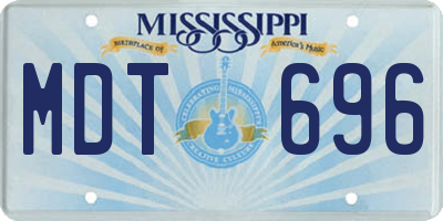 MS license plate MDT696