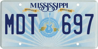 MS license plate MDT697
