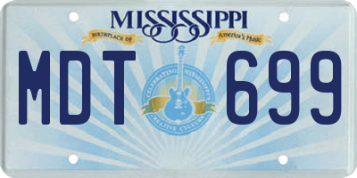 MS license plate MDT699