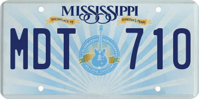 MS license plate MDT710