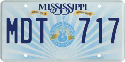 MS license plate MDT717