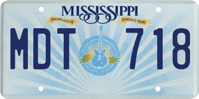 MS license plate MDT718