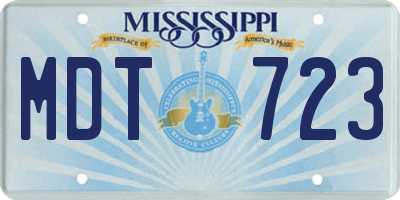 MS license plate MDT723