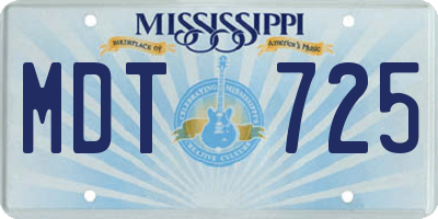 MS license plate MDT725