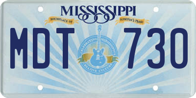 MS license plate MDT730