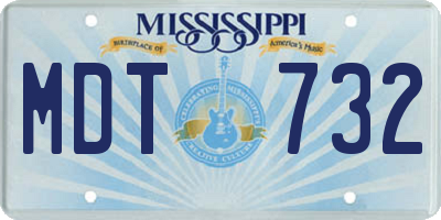 MS license plate MDT732