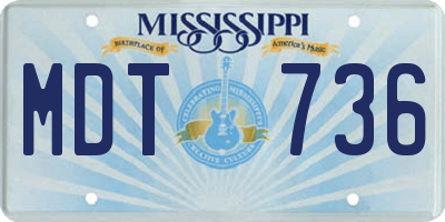 MS license plate MDT736