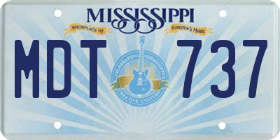 MS license plate MDT737