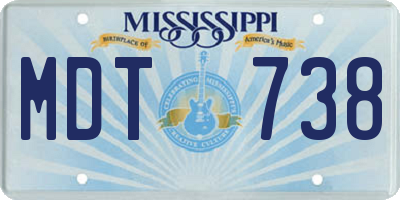 MS license plate MDT738