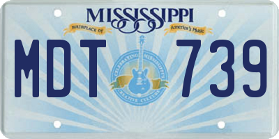 MS license plate MDT739