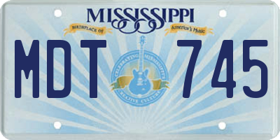 MS license plate MDT745