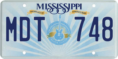 MS license plate MDT748