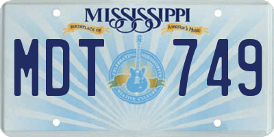 MS license plate MDT749