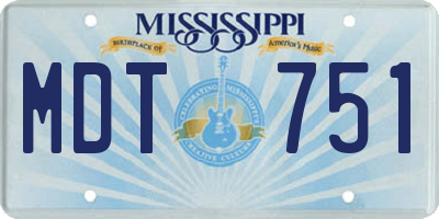 MS license plate MDT751