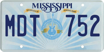 MS license plate MDT752