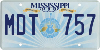 MS license plate MDT757