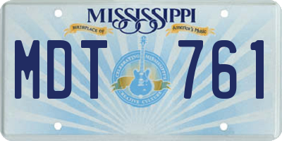 MS license plate MDT761