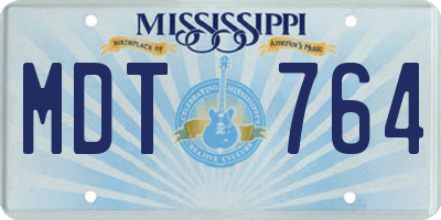 MS license plate MDT764