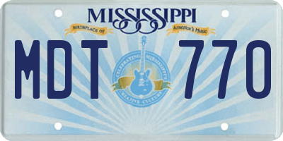 MS license plate MDT770