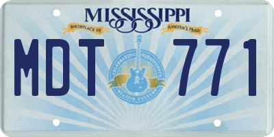 MS license plate MDT771