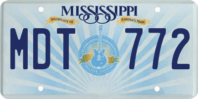 MS license plate MDT772