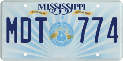 MS license plate MDT774