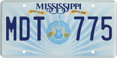 MS license plate MDT775