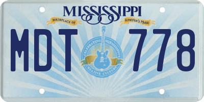 MS license plate MDT778