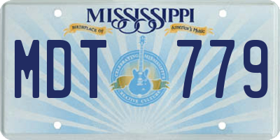 MS license plate MDT779