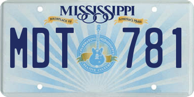 MS license plate MDT781