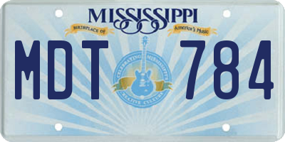 MS license plate MDT784