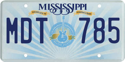 MS license plate MDT785