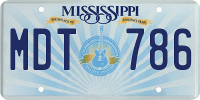 MS license plate MDT786