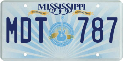 MS license plate MDT787