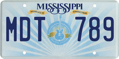 MS license plate MDT789
