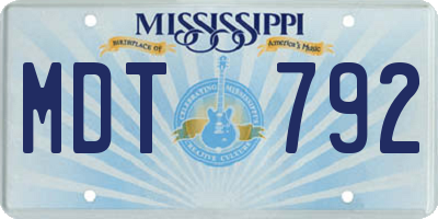 MS license plate MDT792