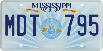 MS license plate MDT795