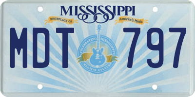 MS license plate MDT797