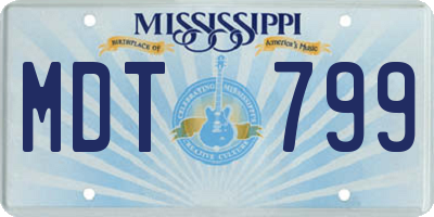 MS license plate MDT799