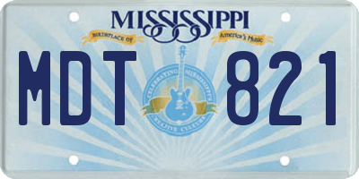 MS license plate MDT821