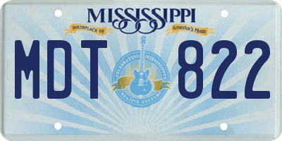 MS license plate MDT822