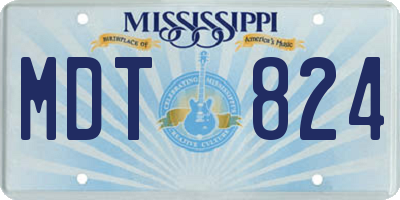 MS license plate MDT824