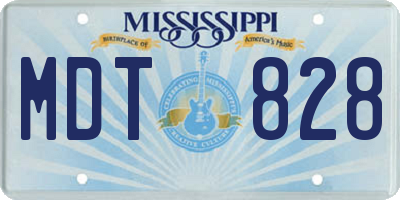 MS license plate MDT828