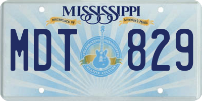 MS license plate MDT829