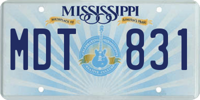MS license plate MDT831