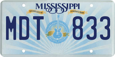 MS license plate MDT833
