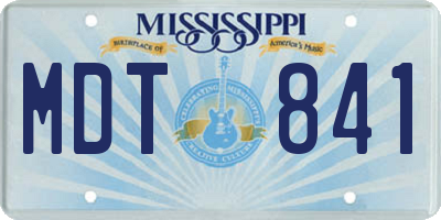 MS license plate MDT841
