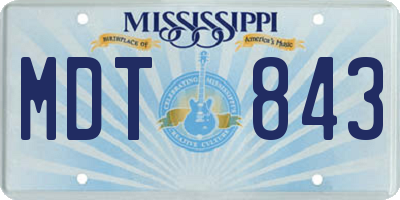 MS license plate MDT843