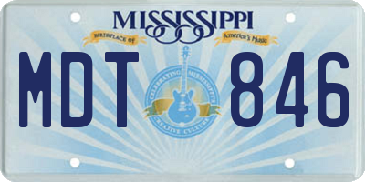 MS license plate MDT846